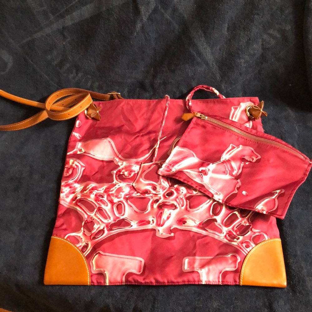 Hermes crossbody bag 12” silk with adjustable strap